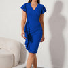 V-neck Pleated Elegant Business Dress