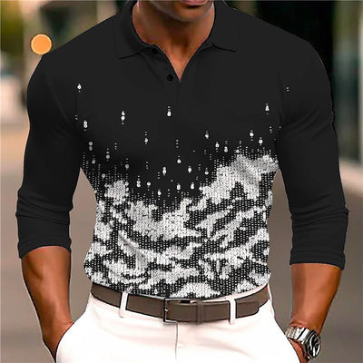 Casual Printed 3D Polo Shirt