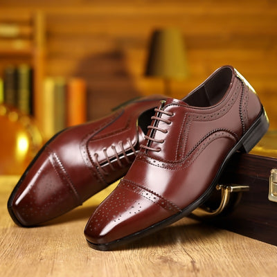 Formal British Pointed Leather Shoes