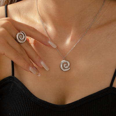 Spiral Twist Design Necklace