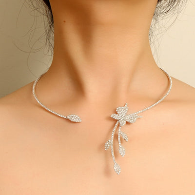 Rhinestone Butterfly Simple Necklace