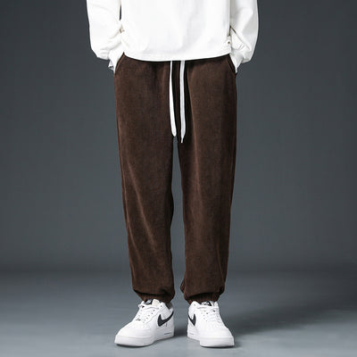 Corduroy Tappered Loose Track Pants