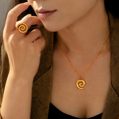 Spiral Twist Design Necklace