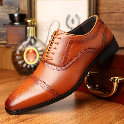 Formal British Pointed Leather Shoes