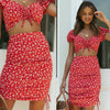 Red Floral Two Pieces Sets