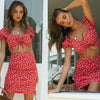 Red Floral Two Pieces Sets