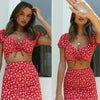 Red Floral Two Pieces Sets