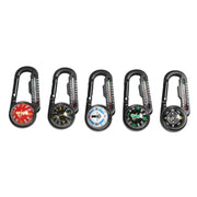 Hiking Mini Compass Carabiner Keychain Thermometer