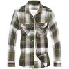 Long Sleeved Plaid Cotton Shirt