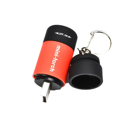 1PC Mini Keychain Pocket Torch USB Rechargeable LED Light