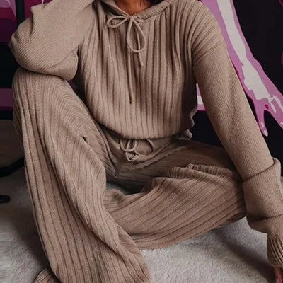 Long Sleeve Knitted Lounge Wear Set