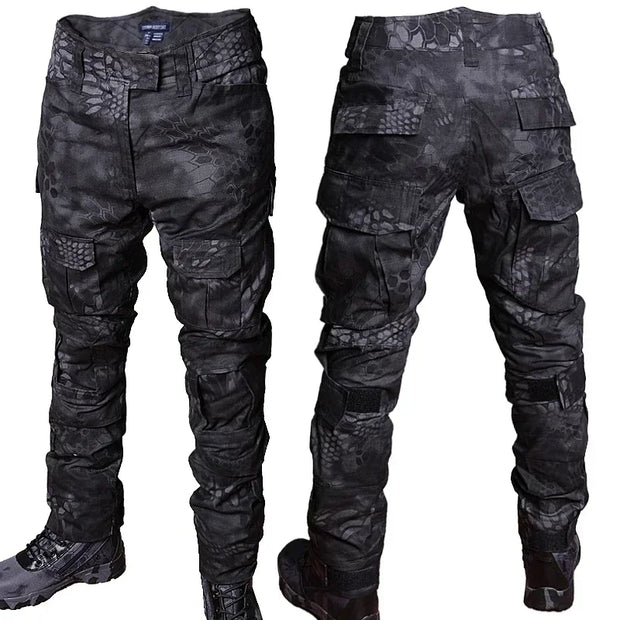 Short Sleeved T-shirt+Multi Pocket Waterproof Cargo Pants Suits