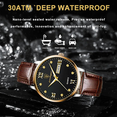 Luxury Men Leather Wrist Watch