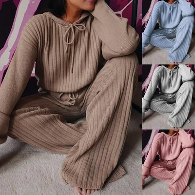 Long Sleeve Knitted Lounge Wear Set