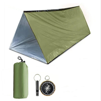 Outdoor tent set with compass and whistle