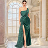 One Shoulder Sequin Evening Dress