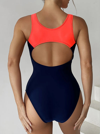 One Piece Criss Cross Back Swimsuit