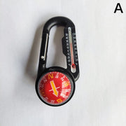 Hiking Mini Compass Carabiner Keychain Thermometer