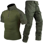 Short Sleeved T-shirt+Multi Pocket Waterproof Cargo Pants Suits