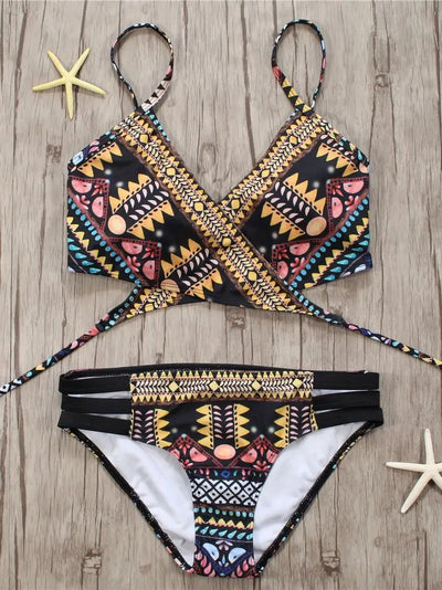 Strappy Swimming Bikini Set