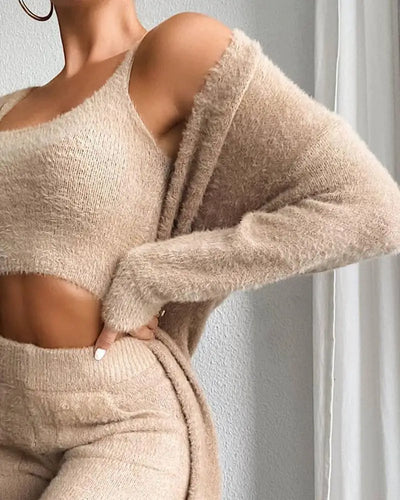 Fuzzy Fleece 3 Pieces Lounge Wear Sets