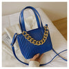 Pleated Handbag Chain Embellished One-Shoulder Bag