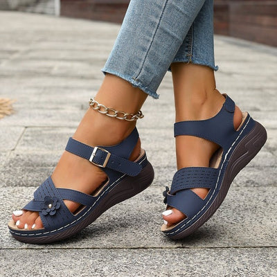 Flower Plus Size Women's Platform Sandals