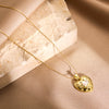 Gold Plated Copper Pendant Titanium Steel Necklace