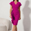 V-neck Pleated Elegant Business Dress